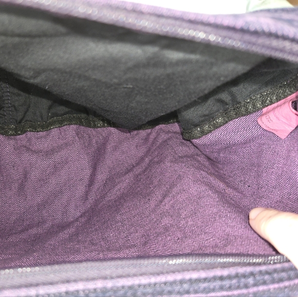 Dark Purple Denim Shoulder Bag Early 2000s era - Picture 4 of 5